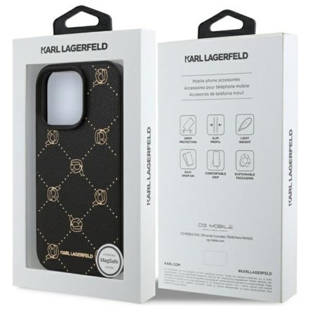 Karl Lagerfeld MagSafe Karl Head - Hülle für iPhone 16 Pro (schwarz)