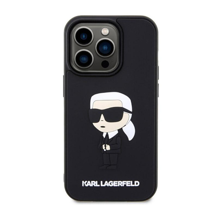 Karl Lagerfeld 3D Rubber NFT Ikonik - Tasche für iPhone 14 Pro (Schwarz)