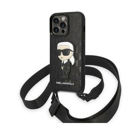 Karl Lagerfeld NFT Monogram Ikonik Patch - iPhone 14 Pro tok (fekete)