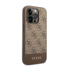 Guess 4G Bottom Stripe Metal Logo Collection - iPhone 14 Pro tok (barna)