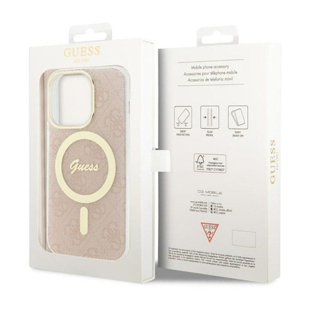 Guess 4G MagSafe - Etui iPhone 14 Pro (Różowy)