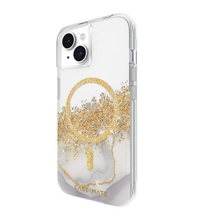 Case-Mate Karat MagSafe - iPhone 15 case decorated with gold (Marble)