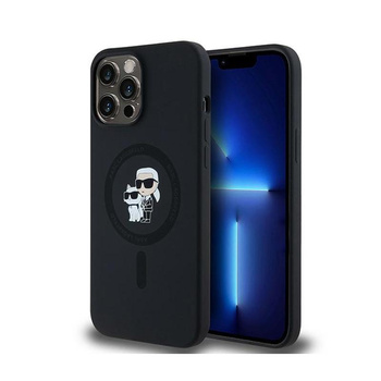 Karl Lagerfeld Silikonové pouzdro Karl & Choupette MagSafe - iPhone 13 Pro Max (černé)