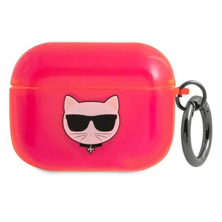 Karl Lagerfeld Choupette Head - Pouzdro Airpods Pro (fluo růžové)