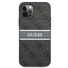 Guess 4G Printed Stripe – Etui iPhone 12 Pro Max (szary)