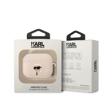 Karl Lagerfeld Silicone NFT Karl Head 3D -AirPods Pro-Hülle (rosa)