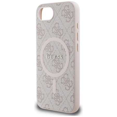 Guess 4G Ring Classic Logo MagSafe - pouzdro pro iPhone 16e (růžové)
