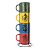 Harry Potter - Set de tasses en céramique avec support 300 ml 4 pcs. Maisons de Poudlard