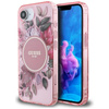 Guess IML Flowers MagSafe - pouzdro pro iPhone 16e (růžové)