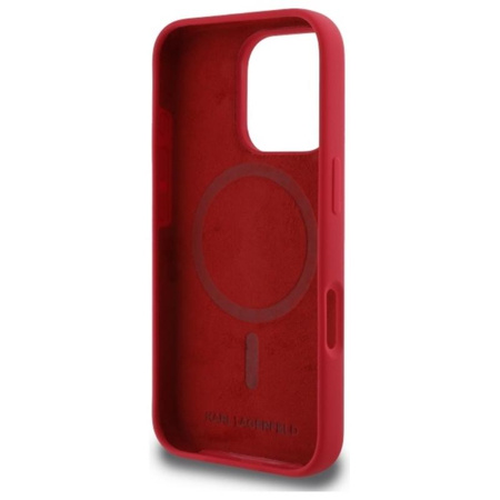 Karl Lagerfeld Silicone Karl & Choupette Ring MagSafe - Case iPhone 16 Pro (red)
