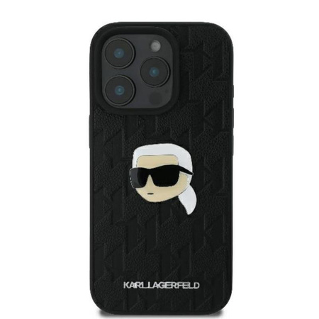 Karl Lagerfeld Monogram Karl Head Pin - iPhone 16 Pro tok (fekete)
