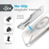 Speck Presidio Perfect-Clear Grip ClickLock & MagSafe - pouzdro pro iPhone 15 Plus / iPhone 14 Plus (čiré / chromové provedení / stříbrná barva)