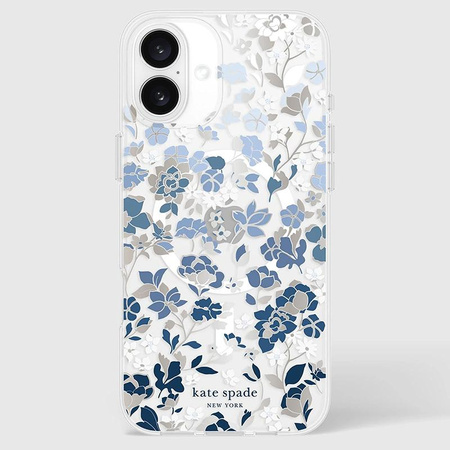 Kate Spade New York Protective Gems MagSafe - iPhone 16 Plus tok (virágágyás kék)