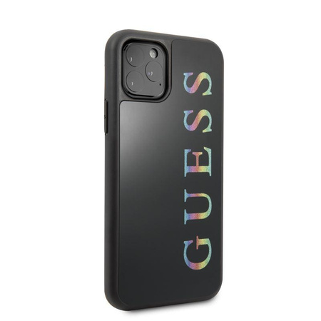 Guess Dupla rétegű csillám tok Logo többszínű - iPhone 11 Pro tok (fekete/többszínű)