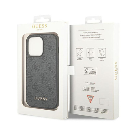 Guess 4G Metal Gold Logo - Coque iPhone 14 Pro (grise)
