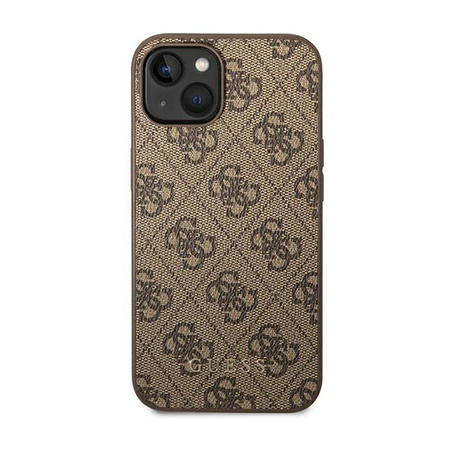 Guess 4G Metal Gold Logo - pouzdro pro iPhone 15 / 14 / 13 (Brown)