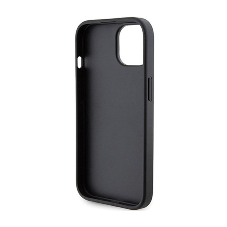 Karl Lagerfeld Gripstand Saffiano Karl & Choupette kitűzők - iPhone 15 Plus tok (fekete)