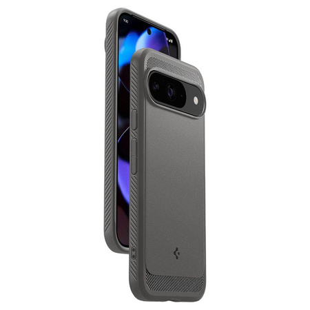 Spigen Rugged Armor - Étui pour Google Pixel 9 / 9 Pro (Gris marbré)