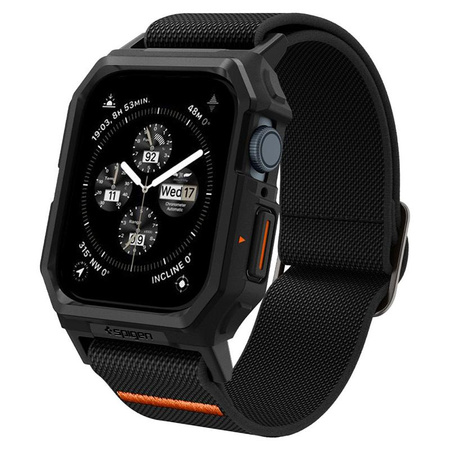 Spigen Lite Fit "Pro" - Étui avec bracelet pour Apple Watch 4/5/6/7/8/9/SE 44/45 mm (Noir mat)