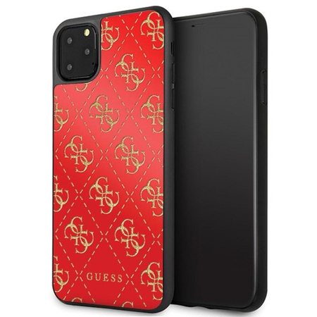 Guess 4G Double Layer Glitter Case - iPhone 11 Pro Max Case (Red)