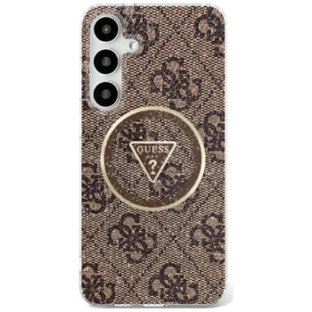 Guess 4G Glitter háromszög gombok MagSafe - tok Samsung Galaxy S25 (barna)