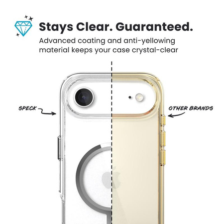 Speck Presidio Perfect Clear MagSafe - iPhone Air Case (Clear / Silver)