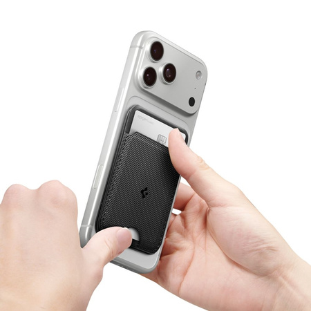 Spigen S314-3 Slim Fold Stativ MagSafe - Magnetische Brieftasche mit Standfunktion (Schwarz)
